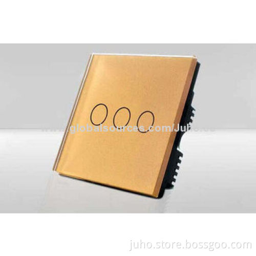 Three-gang Touch Wall Light Switch, Safe and Reliable, Nice Looking for Appearance